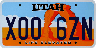 UT license plate X006ZN