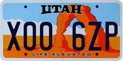 UT license plate X006ZP