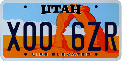 UT license plate X006ZR