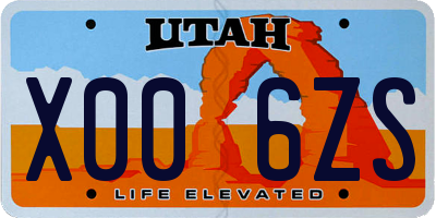 UT license plate X006ZS