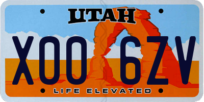 UT license plate X006ZV