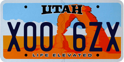 UT license plate X006ZX