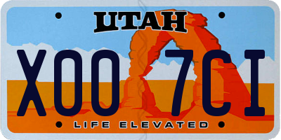 UT license plate X007CI