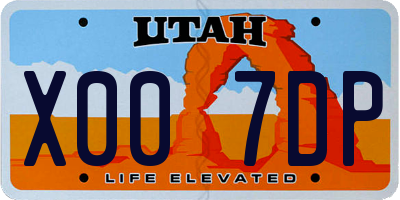UT license plate X007DP