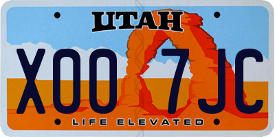 UT license plate X007JC