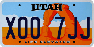 UT license plate X007JJ