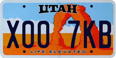 UT license plate X007KB