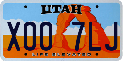 UT license plate X007LJ