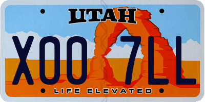 UT license plate X007LL