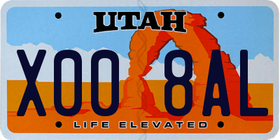 UT license plate X008AL