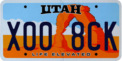 UT license plate X008CK