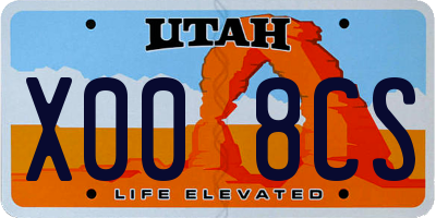 UT license plate X008CS