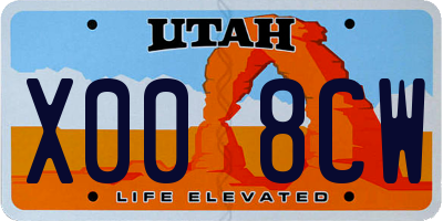 UT license plate X008CW
