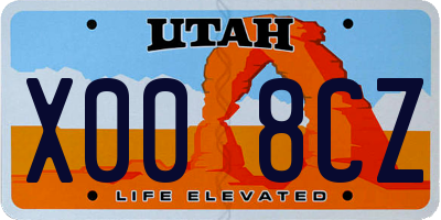 UT license plate X008CZ