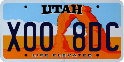 UT license plate X008DC