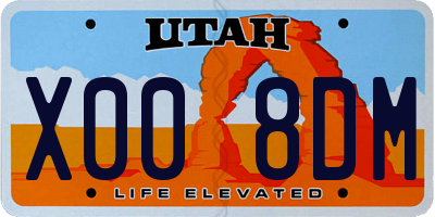 UT license plate X008DM
