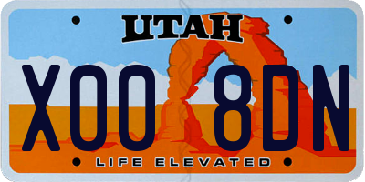 UT license plate X008DN