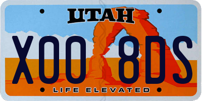 UT license plate X008DS