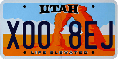 UT license plate X008EJ