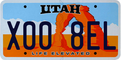 UT license plate X008EL