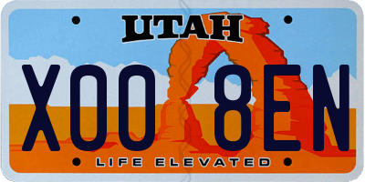 UT license plate X008EN