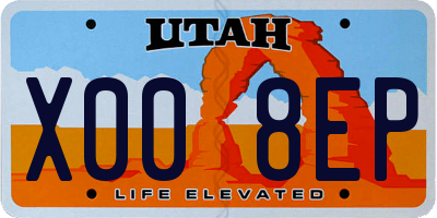 UT license plate X008EP