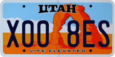 UT license plate X008ES