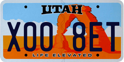UT license plate X008ET