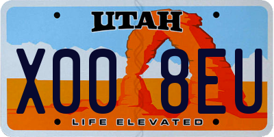 UT license plate X008EU