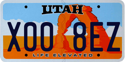 UT license plate X008EZ
