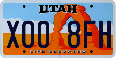 UT license plate X008FH