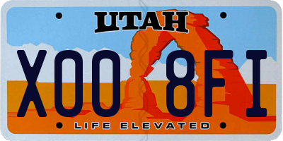 UT license plate X008FI