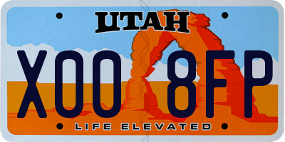 UT license plate X008FP