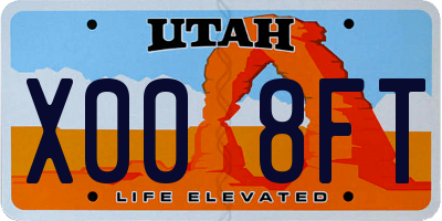 UT license plate X008FT