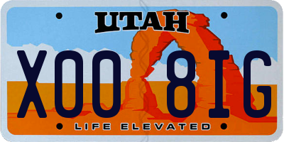 UT license plate X008IG