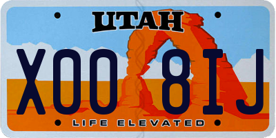 UT license plate X008IJ
