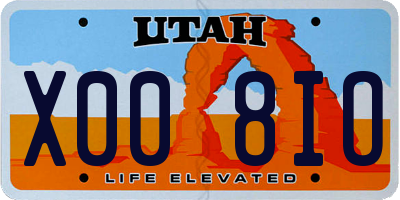 UT license plate X008IO