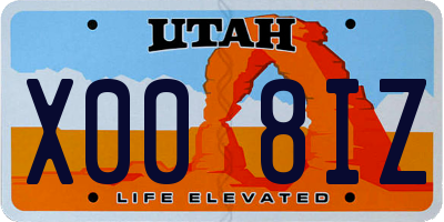 UT license plate X008IZ