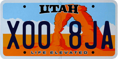 UT license plate X008JA