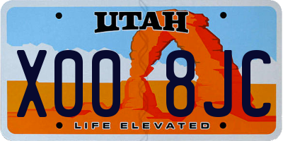 UT license plate X008JC