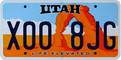 UT license plate X008JG