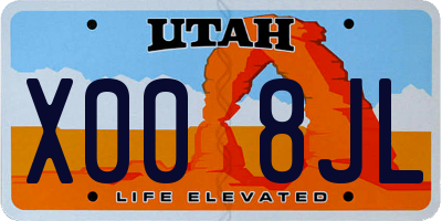 UT license plate X008JL