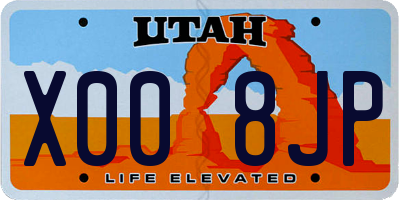 UT license plate X008JP