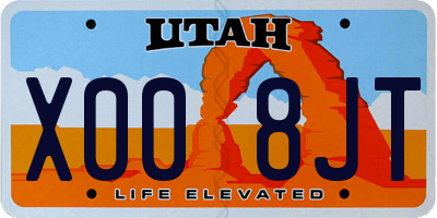 UT license plate X008JT