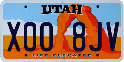UT license plate X008JV
