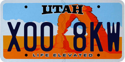 UT license plate X008KW