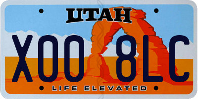 UT license plate X008LC