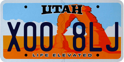 UT license plate X008LJ