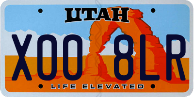 UT license plate X008LR