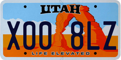 UT license plate X008LZ